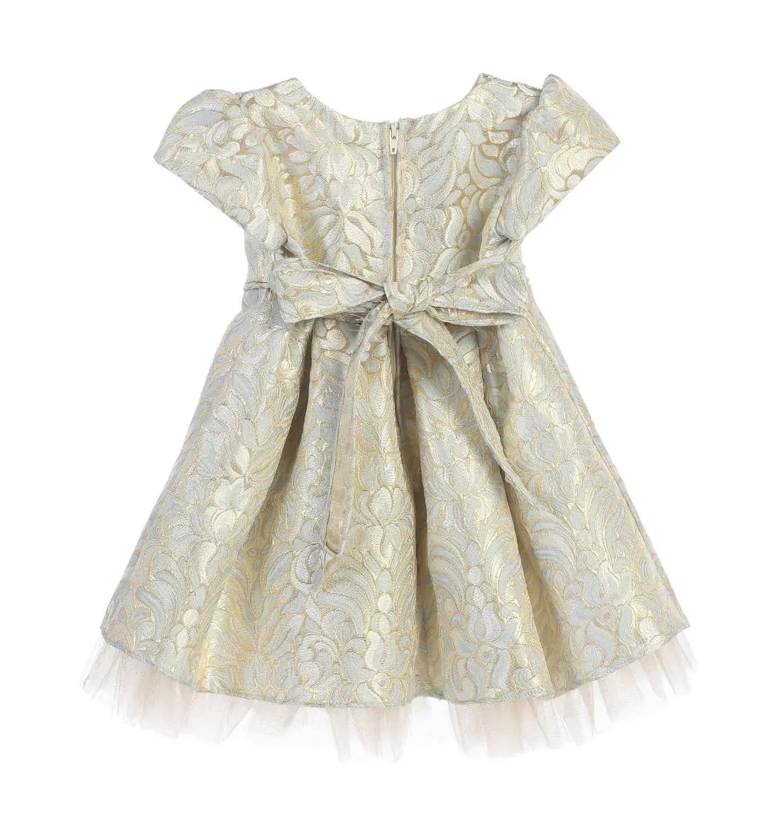 ORNATE PLEATED JACQUARD WITH TULLE Cadiz Boutique