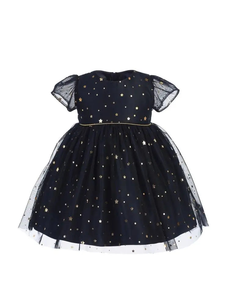 NAVY GOLD STAR DOT SOFT MESH Cadiz Boutique