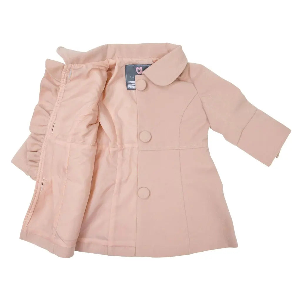 Korango - SOC002PP - Pink Frill Overcoat Cadiz Boutique