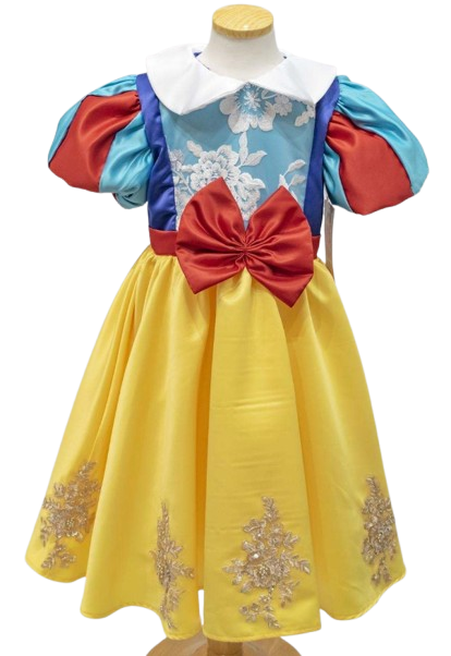 010 - Vestido de princesa amarillo y azul