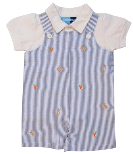 1175S7 - Good Lad Newborn/Infant Boy Shortall Set with Embroidery