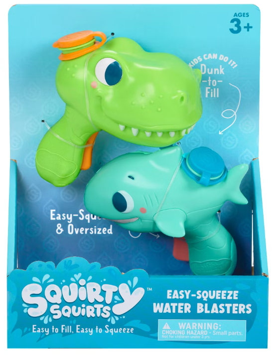 121925 - Chuckle & Roar Squirty Squirts Dino & Shark Water Blasters - 2pk
