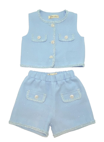 16007 - Novelty Button Tweed Set