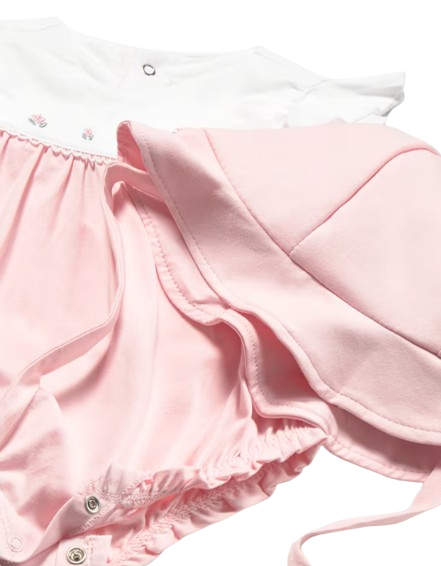 1602 - Newborn Girl Floral Romper with Hat (Mayoral)