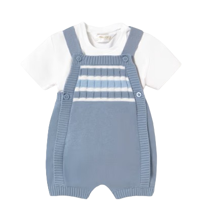 1610 - Newborn Boy Dungaree and T-shirt Set (Mayoral)
