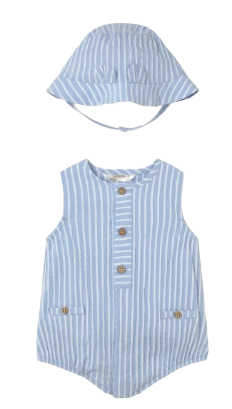 1614 - Printed Romper with Hat Set (Mayoral)