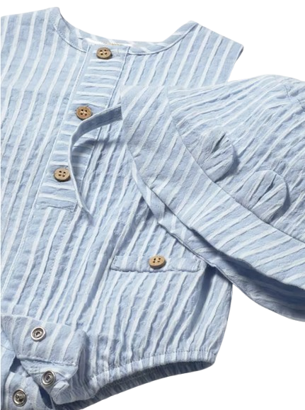 1614 - Printed Romper with Hat Set (Mayoral)