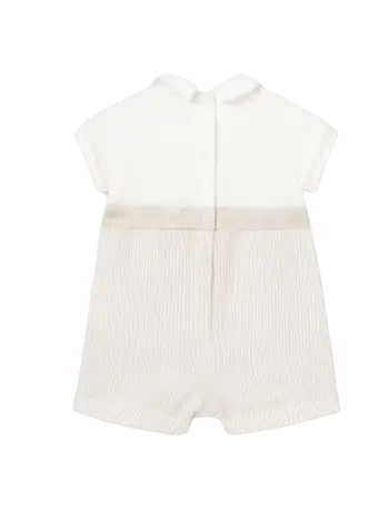 1636 - Mayoral Formal Romper with Straps European Linen Cadiz Boutique, Inc.