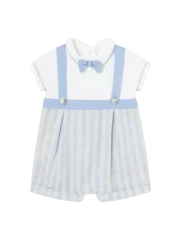 1636 - Mayoral Formal Romper with Straps European Linen Cadiz Boutique, Inc.