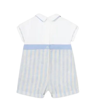 1636 - Mayoral Formal Romper with Straps European Linen Cadiz Boutique, Inc.