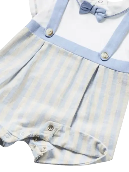 1636 - Mayoral Formal Romper with Straps European Linen Cadiz Boutique, Inc.