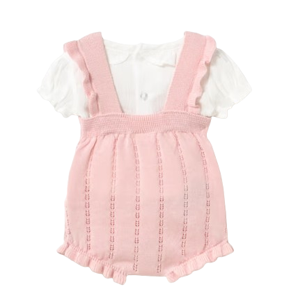 1637 - Newborn Girl Knit Dungaree and Blouse Set (Mayoral)B