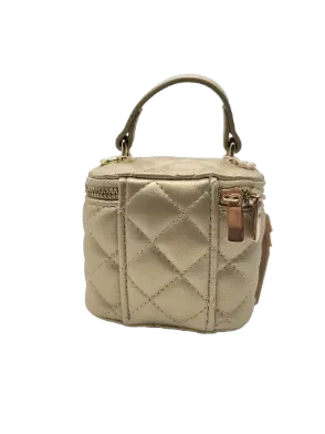 B1253G - Quilted Top-Handle Bag w/ Charms - Gold Cadiz Boutique, Inc.