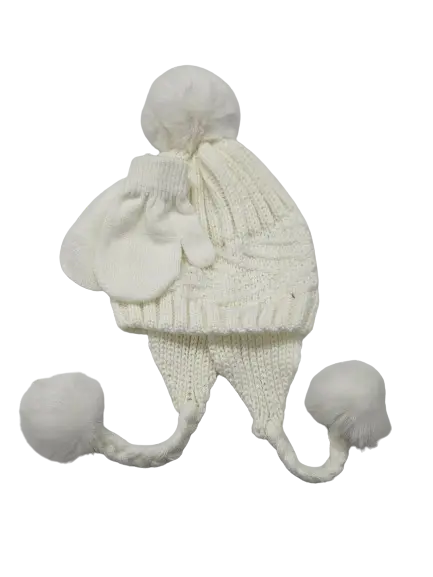 CUTE2109 - Knit Pom Hat/Glove Set Cadiz Boutique, Inc.