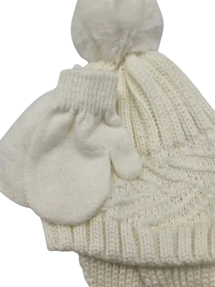 CUTE2109 - Knit Pom Hat/Glove Set Cadiz Boutique, Inc.