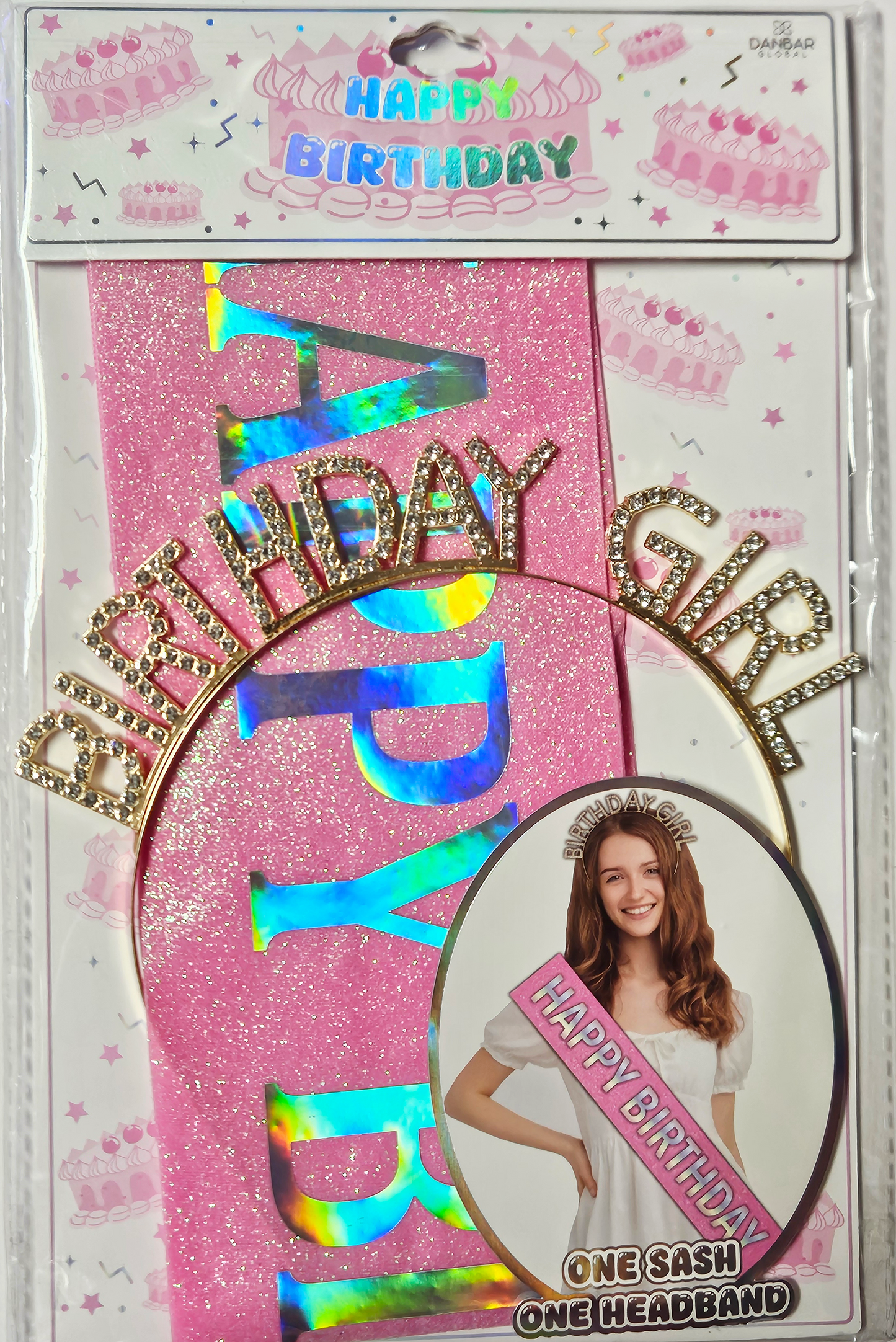 12502 - Happy Birthday Headband And Sash