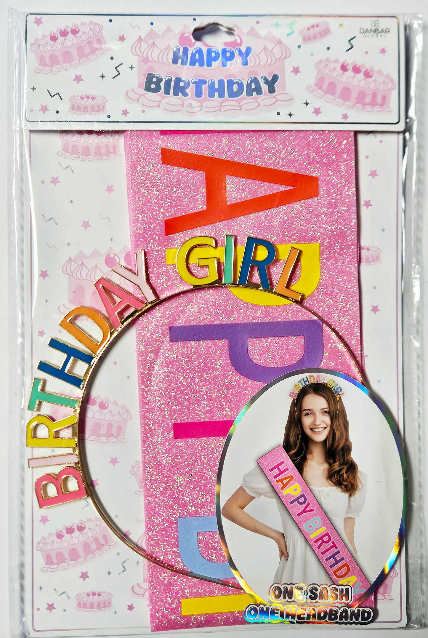 12502 - Happy Birthday Headband And Sash
