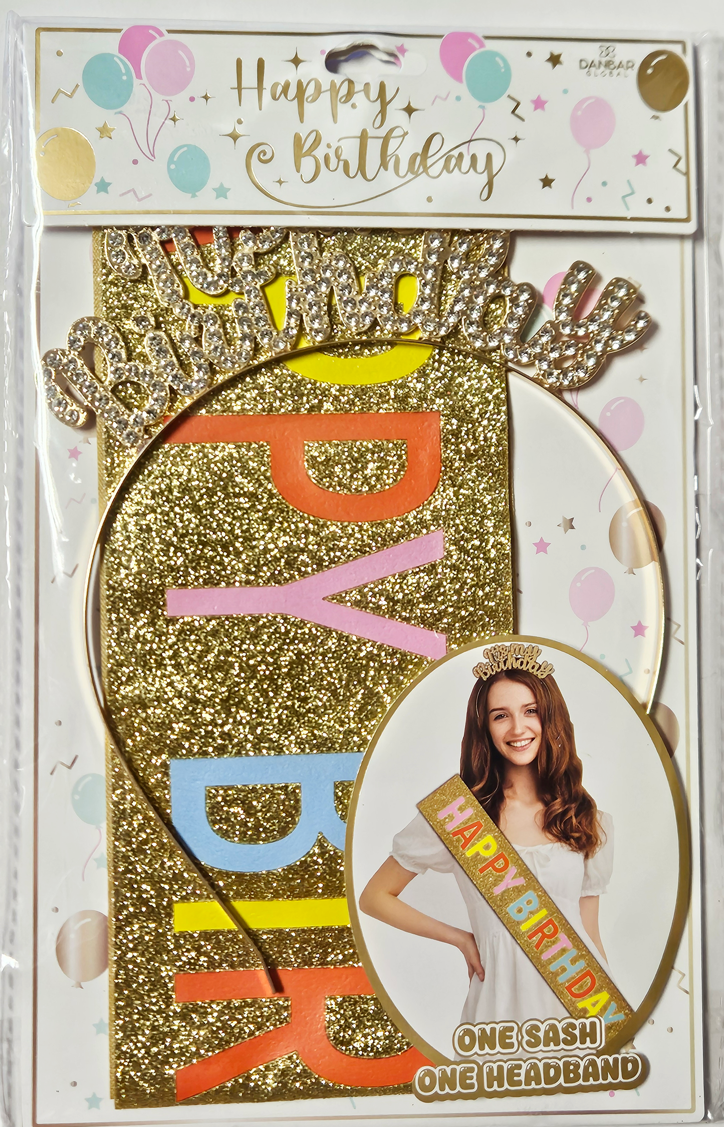 12502 - Happy Birthday Headband And Sash