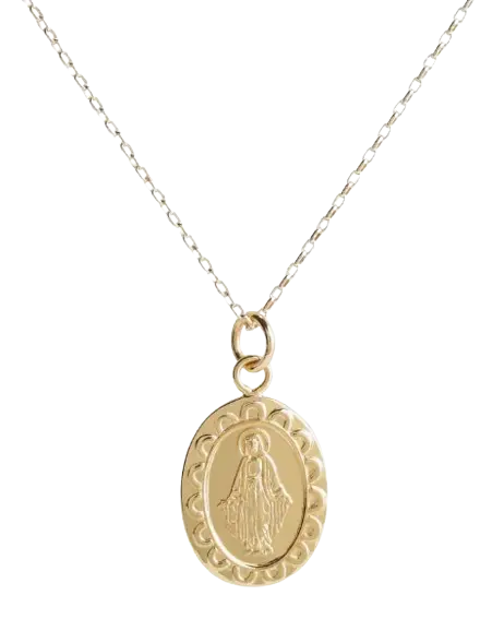 GPFCN-206 - Cherished Moments First Communion Gold Plated Miraculous Medal Necklace Cadiz Boutique, Inc.