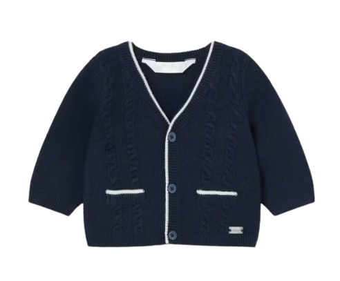 2308 - Newborn Contrast Knit Cardigan