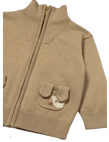 2381 - Baby Knit Zip-Up Sweatshirt With Puppies (Mayoral)4