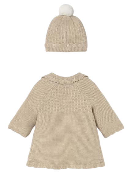 2412 - Newborn Girl Knit Coat with Hood (Mayoral)