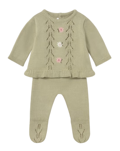 2501G - Newborn Knit Sweater and Footed Pant Set