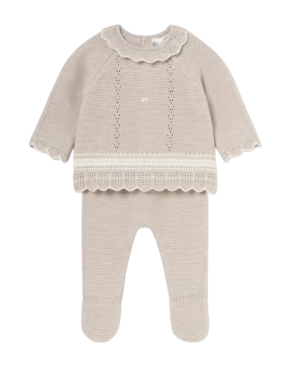 2501M - Newborn Knit Sweater and Footed Pant Set