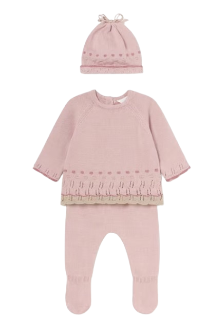 2502 - Newborn 3 Piece Knit Set