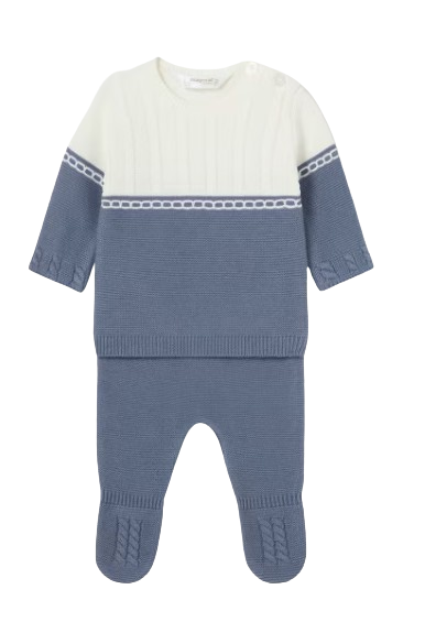 2509 - Newborn Striped Sweater and Footed Pant Set