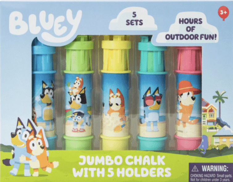 2607978 - Bluey Jumbo Chalk With 5 Holders