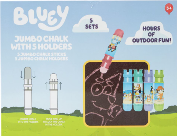 2607978 - Bluey Jumbo Chalk With 5 Holders2