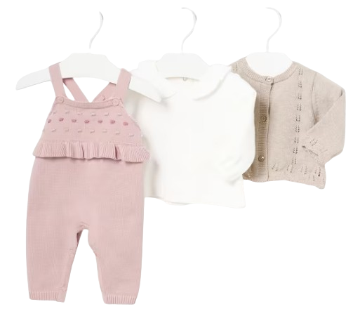 2608P - Newborn Girl 3 Piece Knit Set