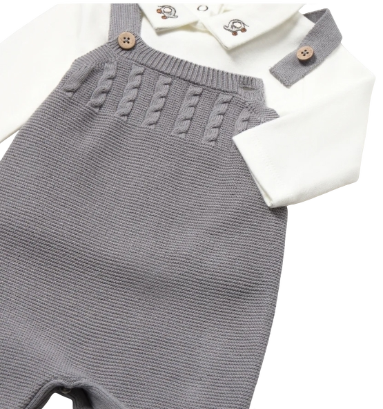 2609A - aby Boy 3pc Knit Overalls, Cardigan & Striped Shirt Set (Mayoral)5