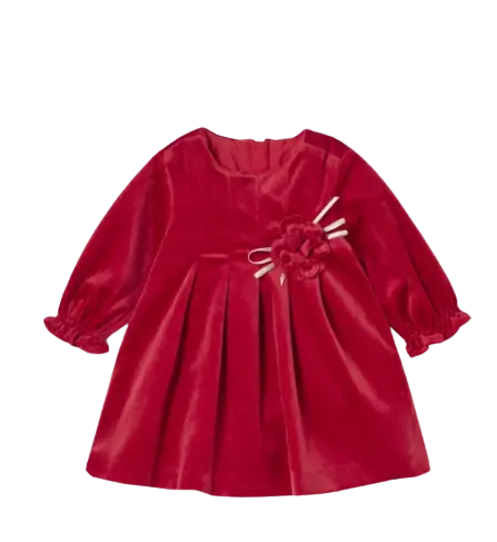 2854 - Mayoral Red Velvet Dress Cadiz Boutique, Inc.