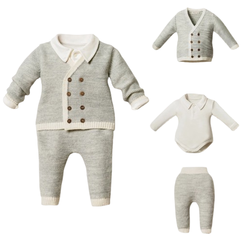 3334G - 3-Piece Unisex Wool-Rich Baby Gentleman Suit