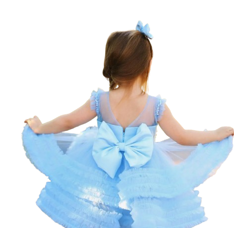 37156 - Ana Girl Dress Sky Blue