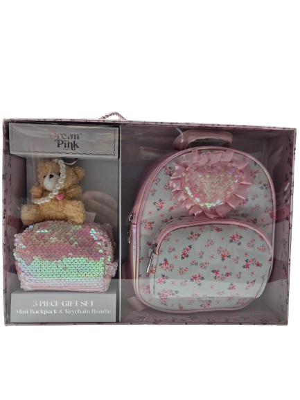 37700 - 3-Piece Set - Backpack, Purse & Keychain