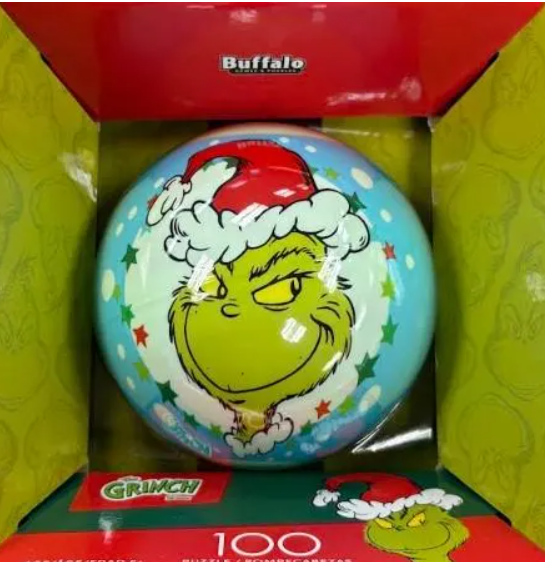 39105 - Licensed Puzzle Ball: Grinch Ball - 100 Piece Jigsaw Puzzle by Buffalo Games