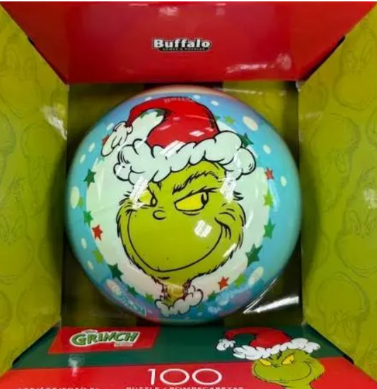 39105 - Licensed Puzzle Ball: Grinch Ball - 100 Piece Jigsaw Puzzle by Buffalo Games