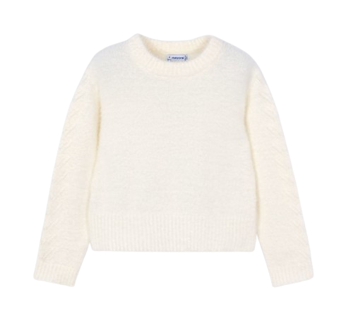 4307 - Girl Faux Fur Knit Sweater (Mayoral)