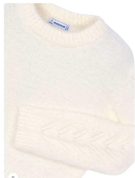 4307 - Girl Faux Fur Knit Sweater (Mayoral)