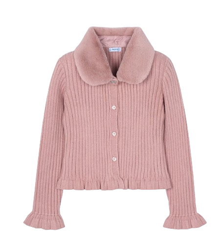4311 - Girl Cardigan with Faux Fur Collar (Mayoral)