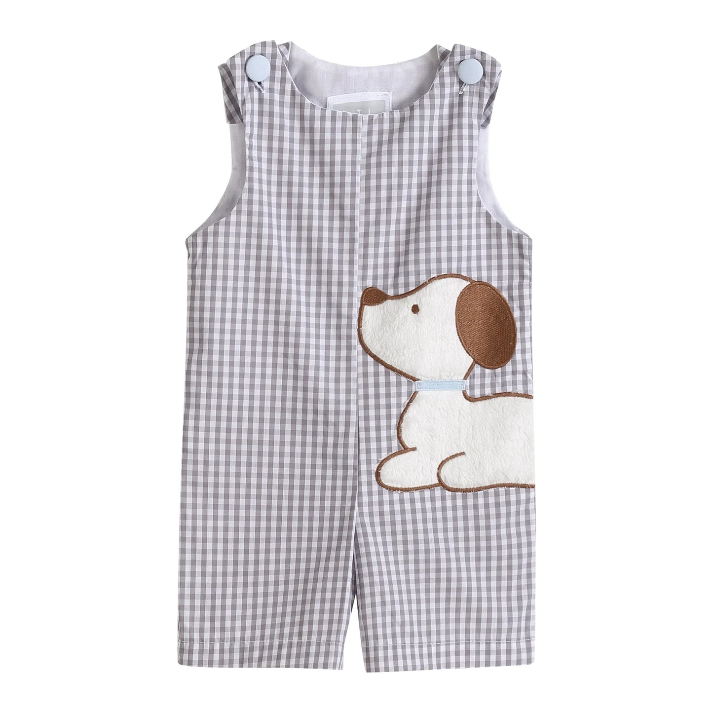 45561 - Gray Gingham Puppy Shortalls