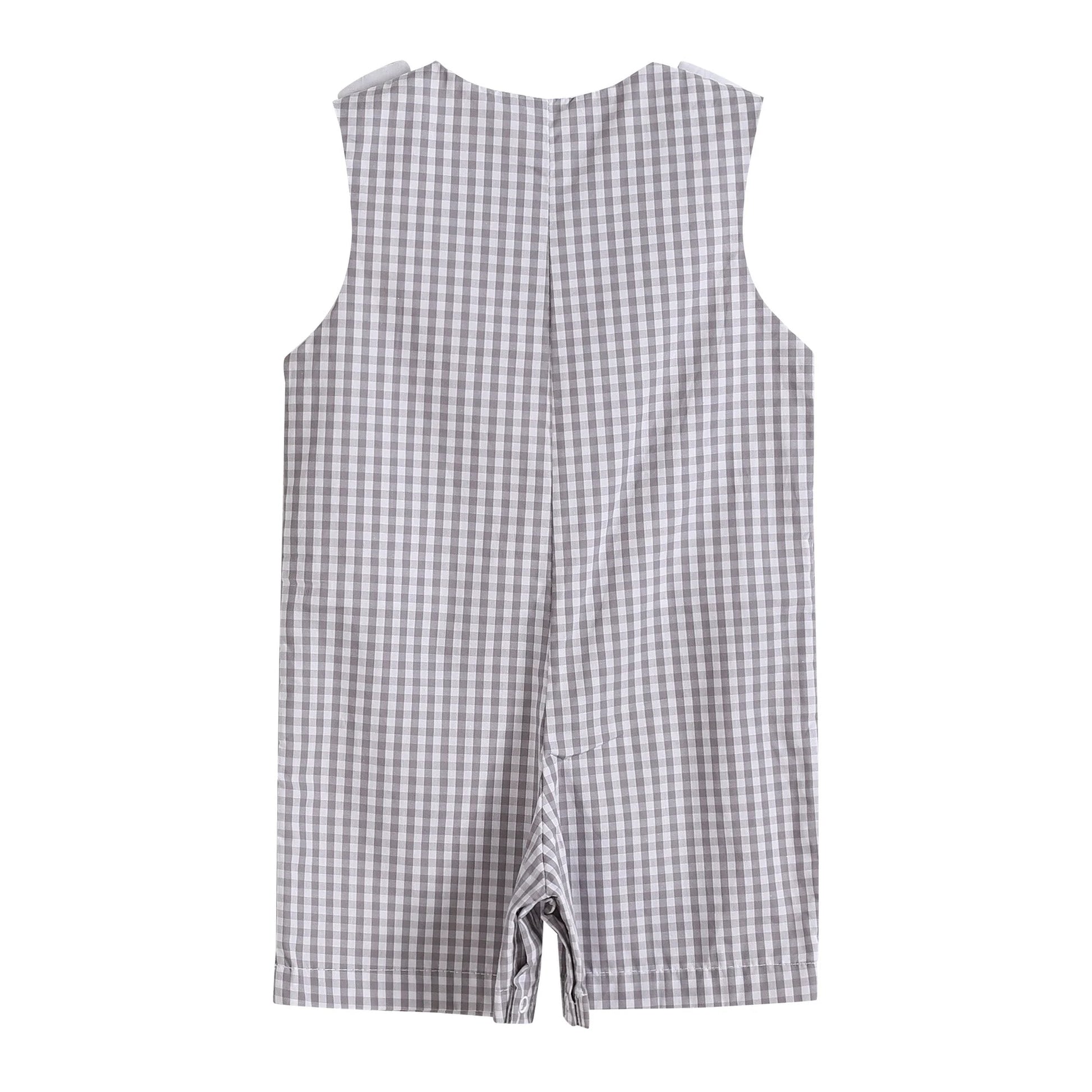 45561 - Gray Gingham Puppy Shortalls B