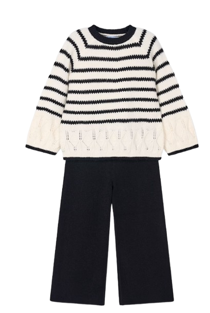4582 - Girl Striped Sweater and Pants Set (Mayoral)
