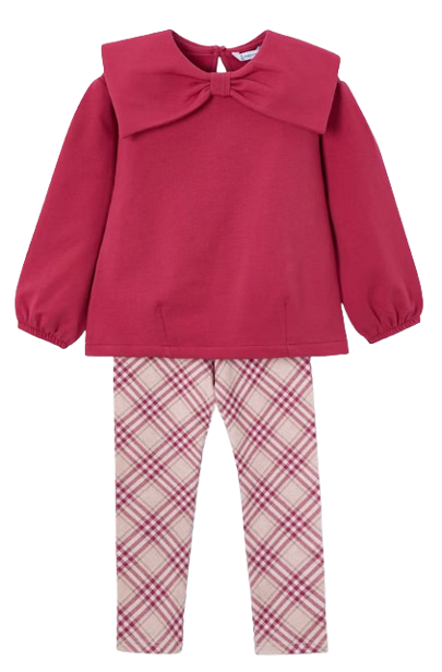 4723 - Girl Plaid Leggings and Sweatshirt Set (Mayoral)