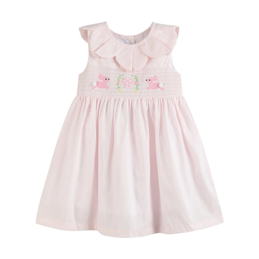 47911 - Pink Petal Collared Smocked Dress