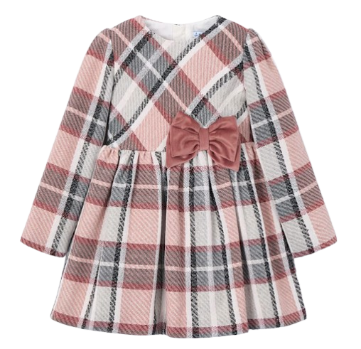 4924M - Girl Plaid Velvet Dress (Mayoral)