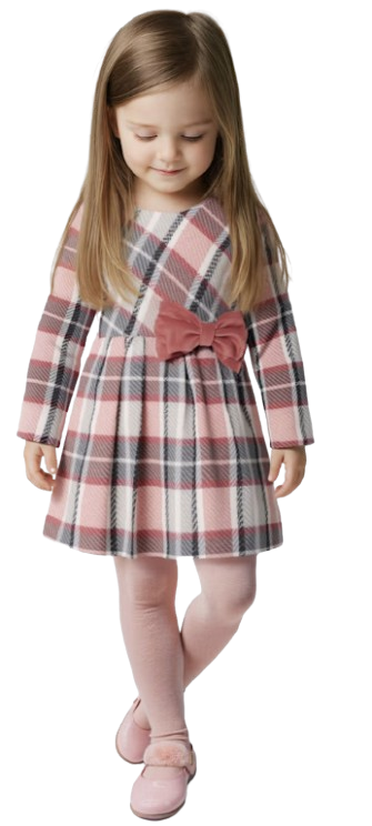 4924M - Girl Plaid Velvet Dress (Mayoral)